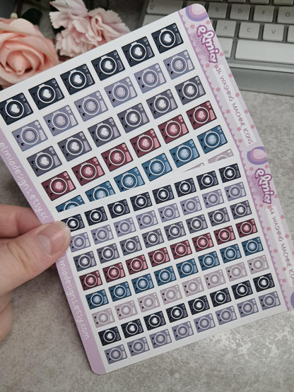 Cute Bright Neutral Washing Machine | Chores | Tumble Dryer | Journaling | Calendar  Planner Stickers | BUJO | Planning | Kawaii Anime