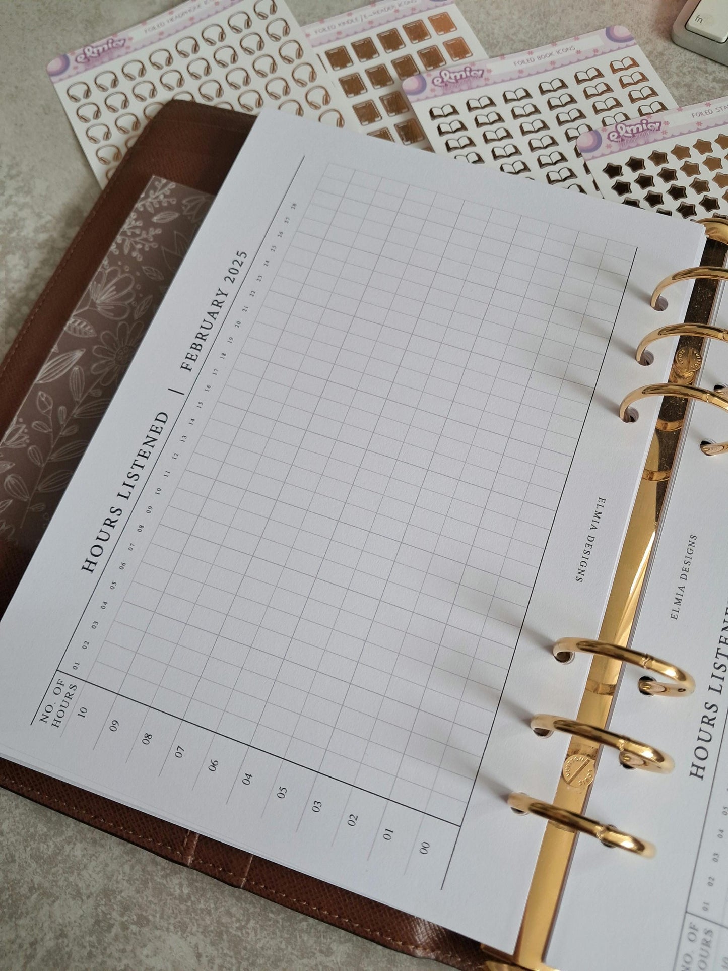Digital Download A5 Size Reading Journal | Bookish gifts | Book Review | Reading | Planner inserts | Audiobook Listening Tracker BUJO