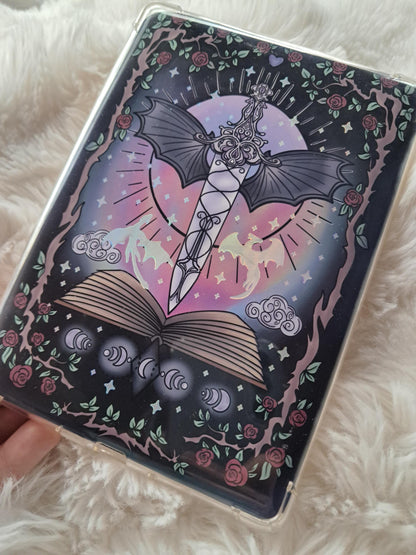 Foiled Kindle Case Insert | Reader Gifts | Bookish | Sticker | Booktok | dragons | fantasy | Romance | Romantasy | Moon | Colourful | Skin