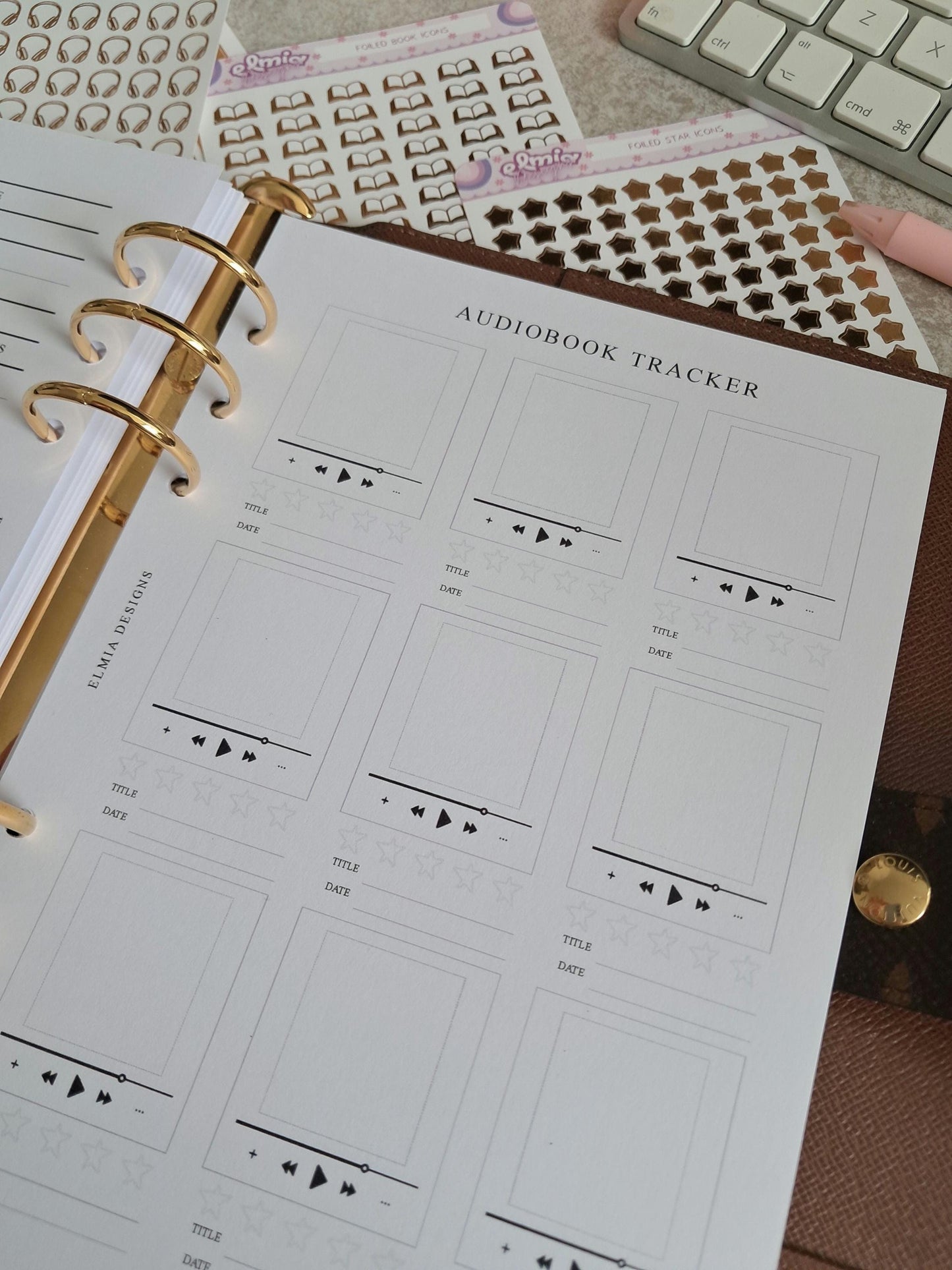Digital Download A5 Size Reading Journal | Bookish gifts | Book Review | Reading | Planner inserts | Audiobook Listening Tracker BUJO