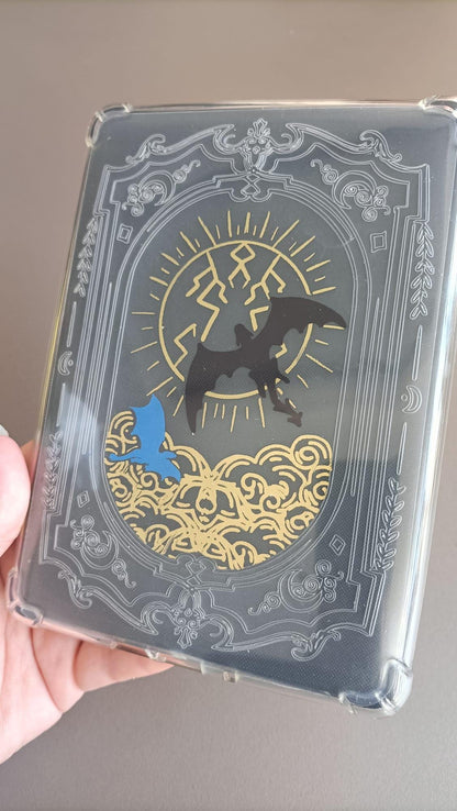 Foiled Kindle Case Insert | Reader Gifts | Bookish | Kindle Skin | Decor | Kindle Stickers | Booktok | wing | dragons | fantasy | sky storm
