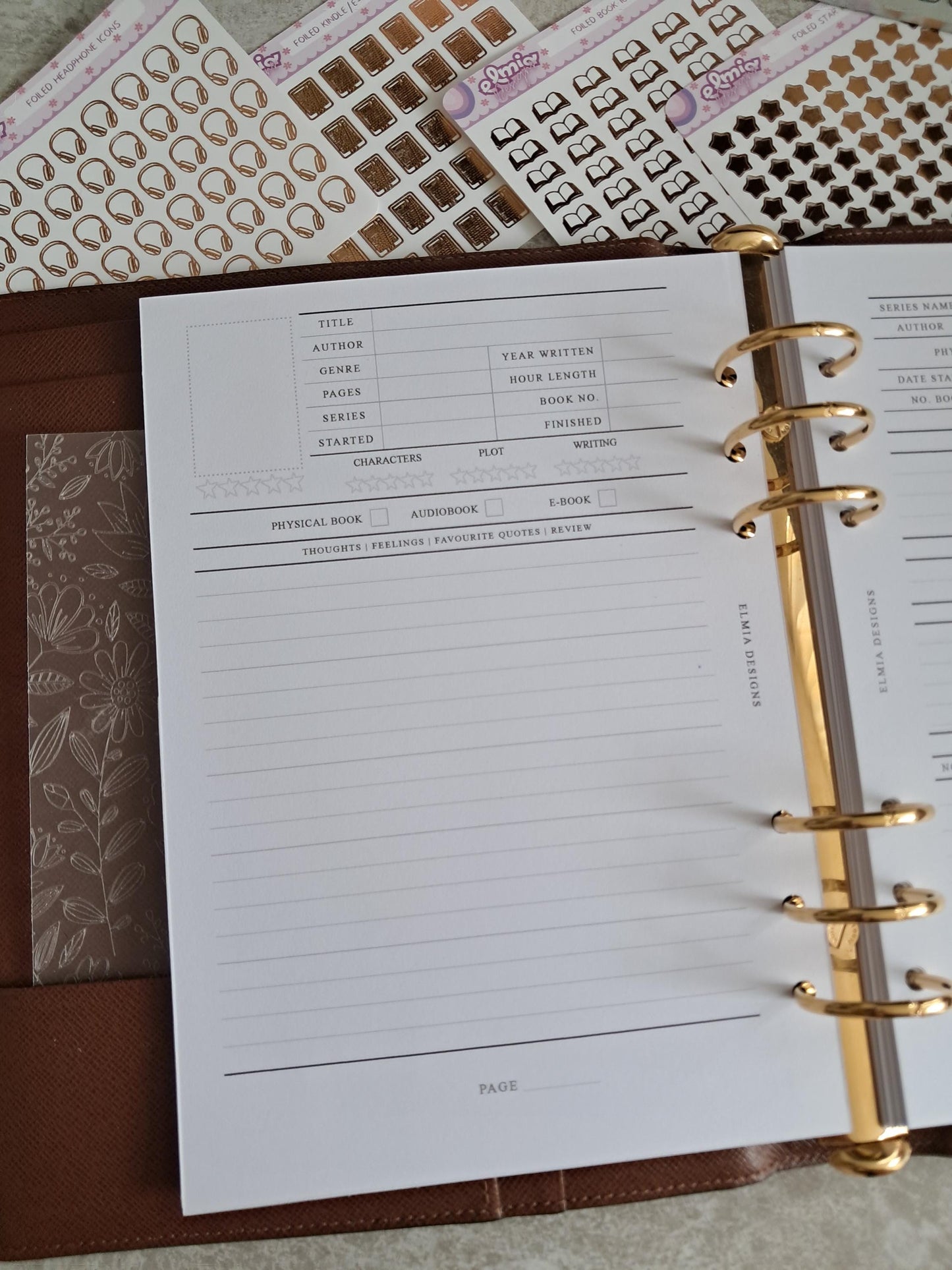 Digital Download A5 Size Reading Journal | Bookish gifts | Book Review | tracker | Planner inserts | Review Pages 1 Per Page Book Notes