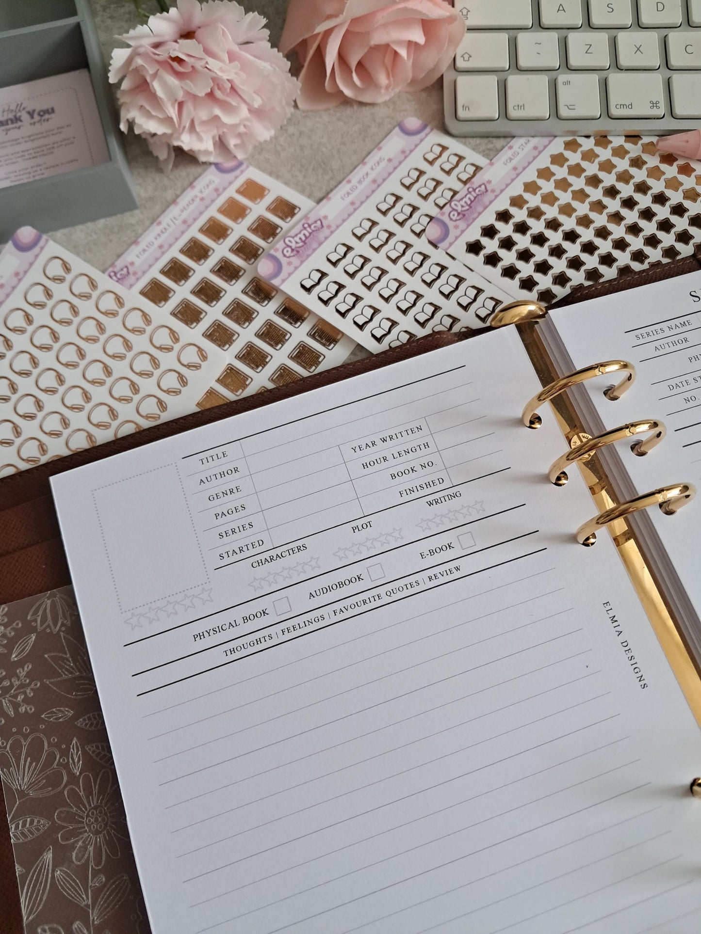 Digital Download A5 Size Reading Journal | Bookish gifts | Book Review | tracker | Planner inserts | Review Pages 1 Per Page Book Notes