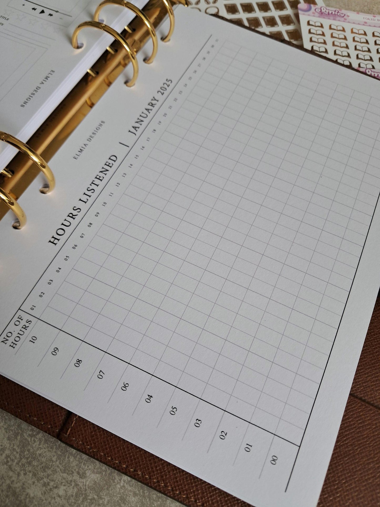 Digital Download A5 Size Reading Journal | Bookish gifts | Book Review | Reading | Planner inserts | Audiobook tracker monthly daily 2025