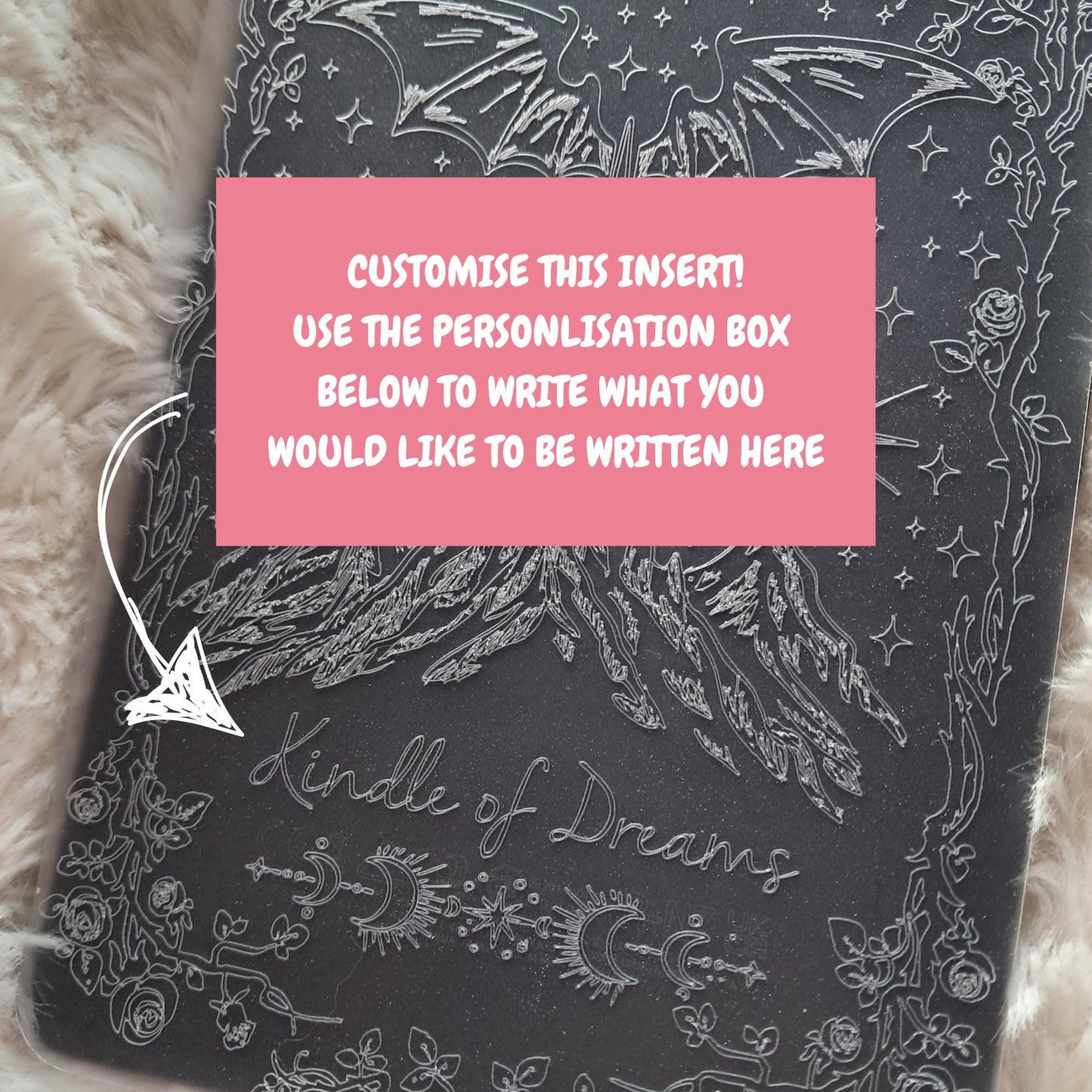 Engraved Kindle Case Insert | Reader Gifts | Bookish | night | Decor | Kindle Stickers | Booktok | romantasy | dragons | fantasy | CUSTOM