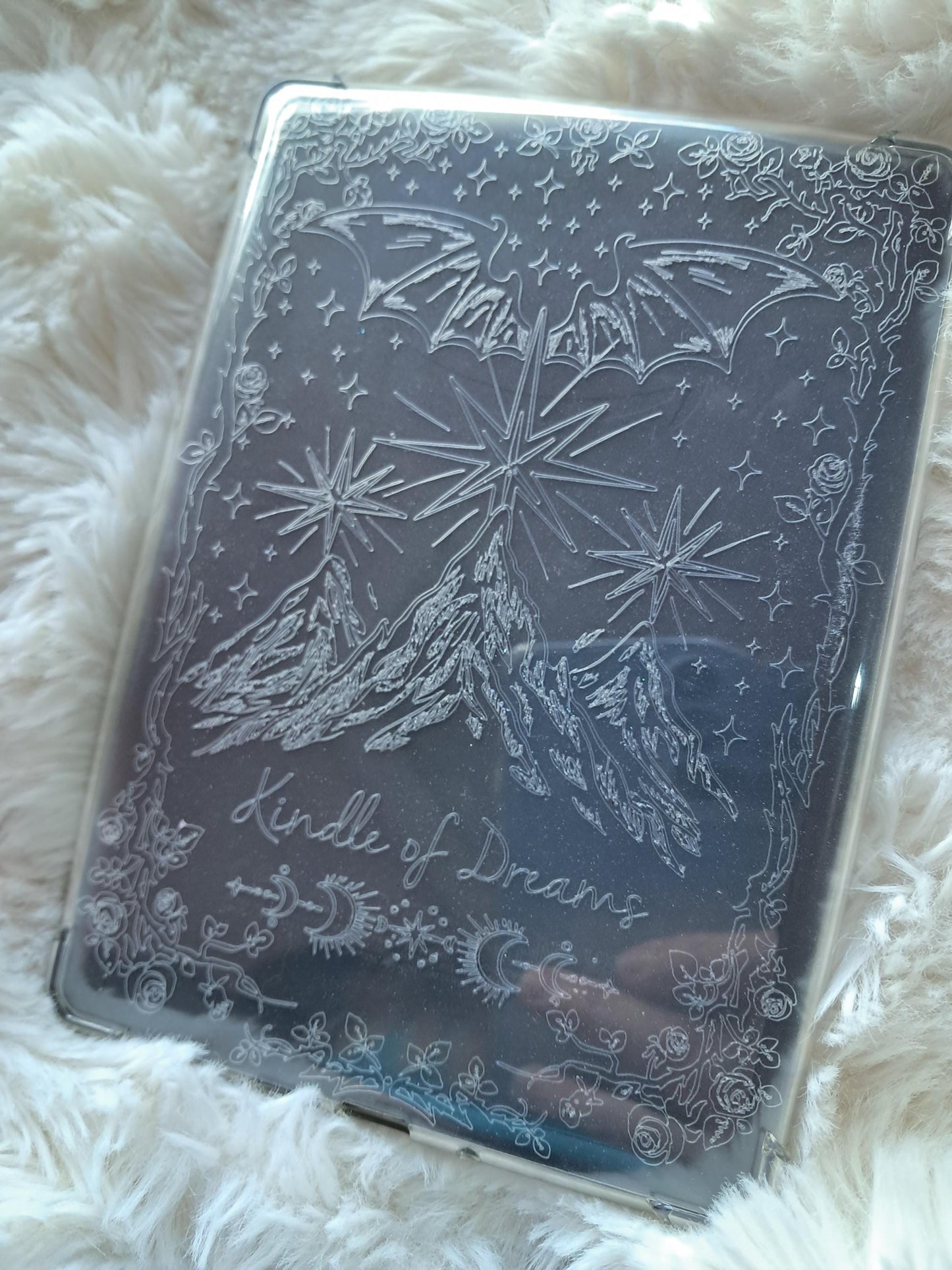 Engraved Kindle Case Insert | Reader Gifts | Bookish | night | Decor | Kindle Stickers | Booktok | romantasy | dragons | fantasy | CUSTOM