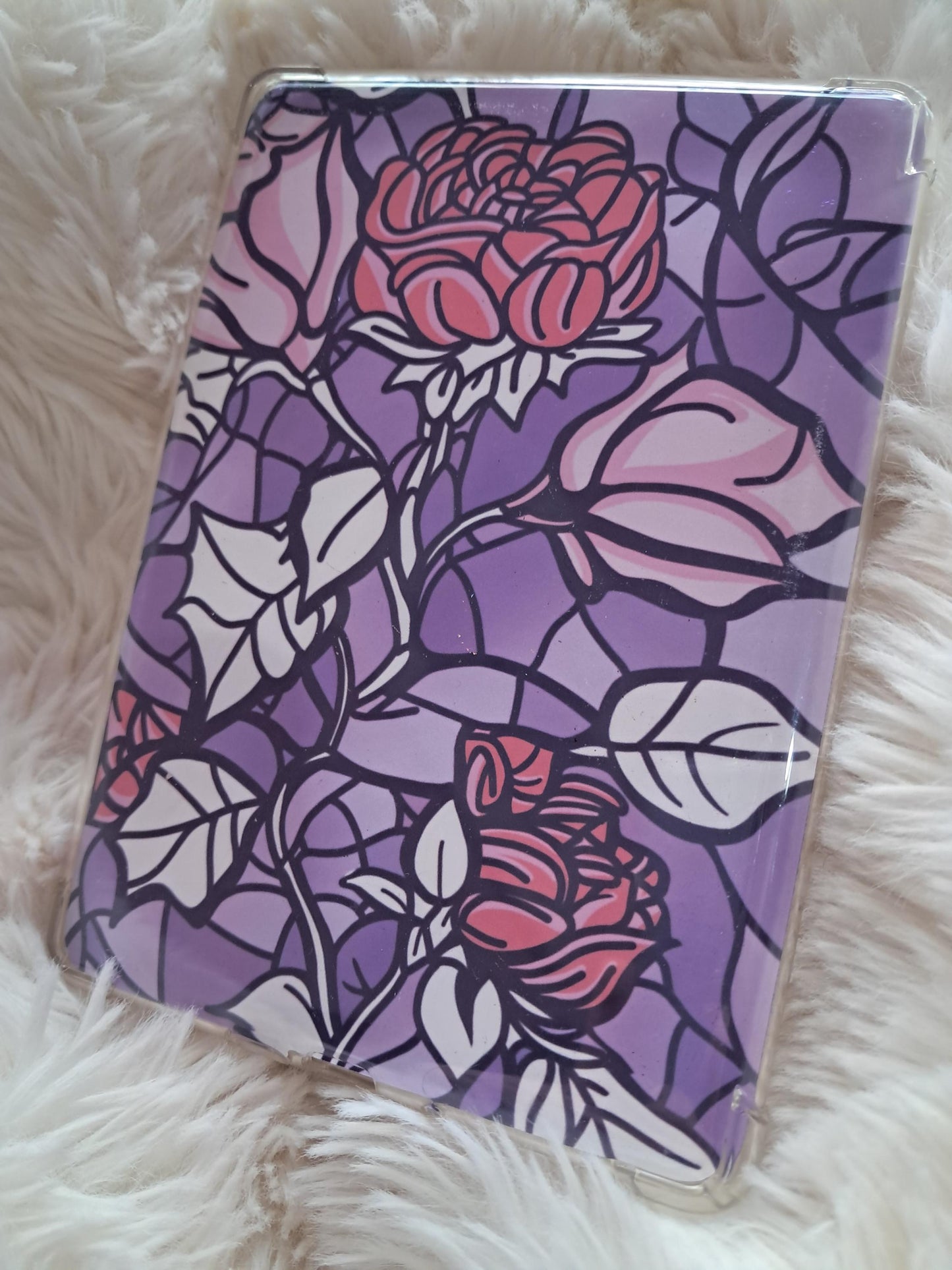 Printed Kindle Case Insert | Reader Gifts | Bookish | purple pink Decor Kindle Stickers | Booktok | rose stained glass  vinyl sticker girly