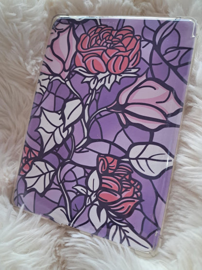 Printed Kindle Case Insert | Reader Gifts | Bookish | purple pink Decor Kindle Stickers | Booktok | rose stained glass  vinyl sticker girly