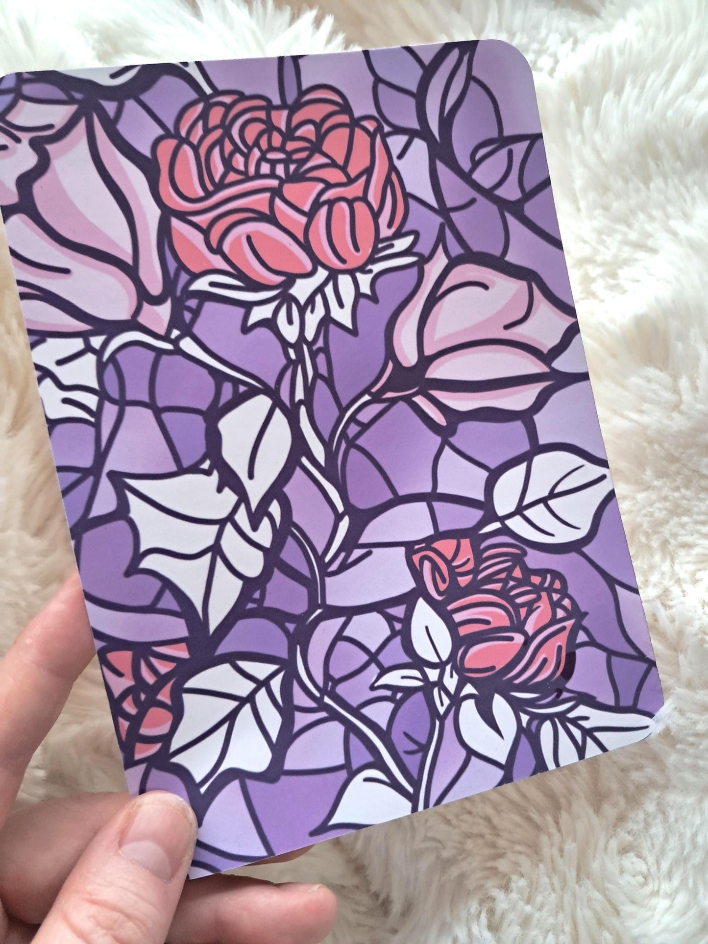 Printed Kindle Case Insert | Reader Gifts | Bookish | purple pink Decor Kindle Stickers | Booktok | rose stained glass  vinyl sticker girly