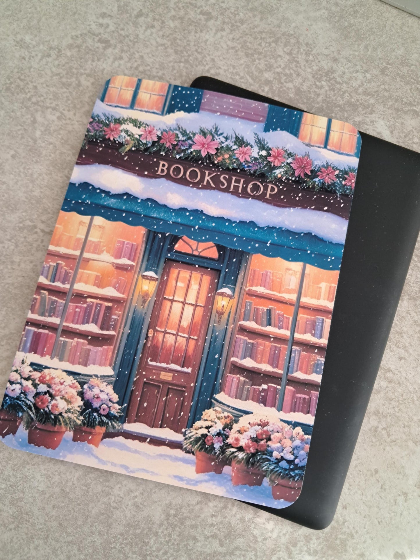 Printed Kindle Case Insert | Reader Gifts | Bookish | Decor | Kindle Sticker | Booktok | Fantasy book shop bookstore winter snow christmas