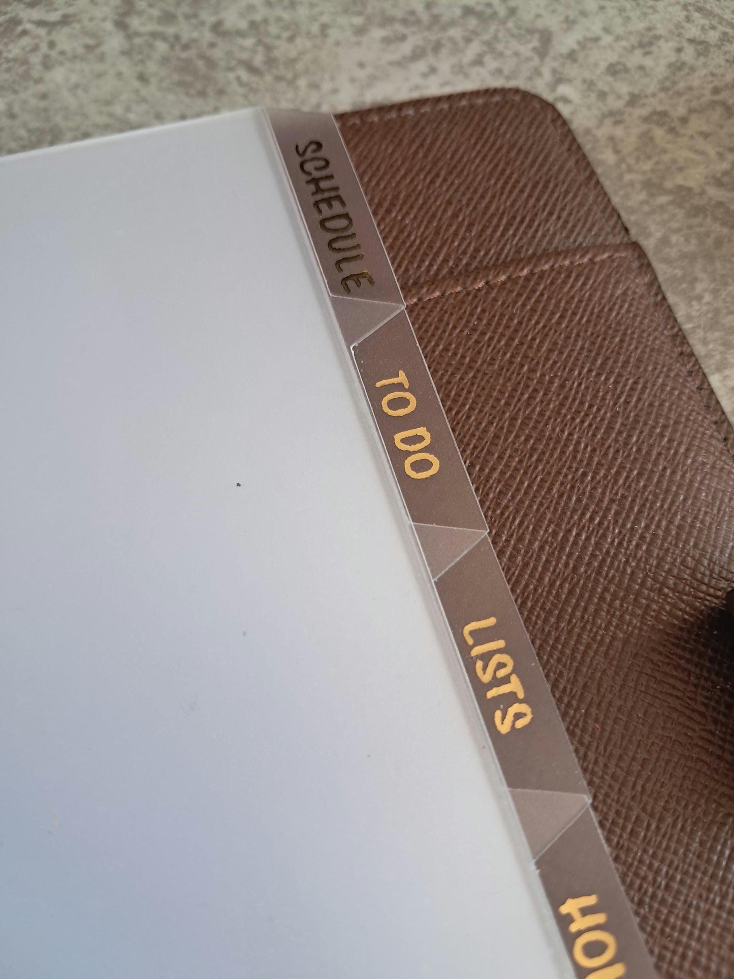 Custom Foiled Side Top Bottom Tab Dividers | BUJO | Planner Insert | Plastic Divider | Personal | A5 | A6 | Pocket | B6 | Journal | Planning