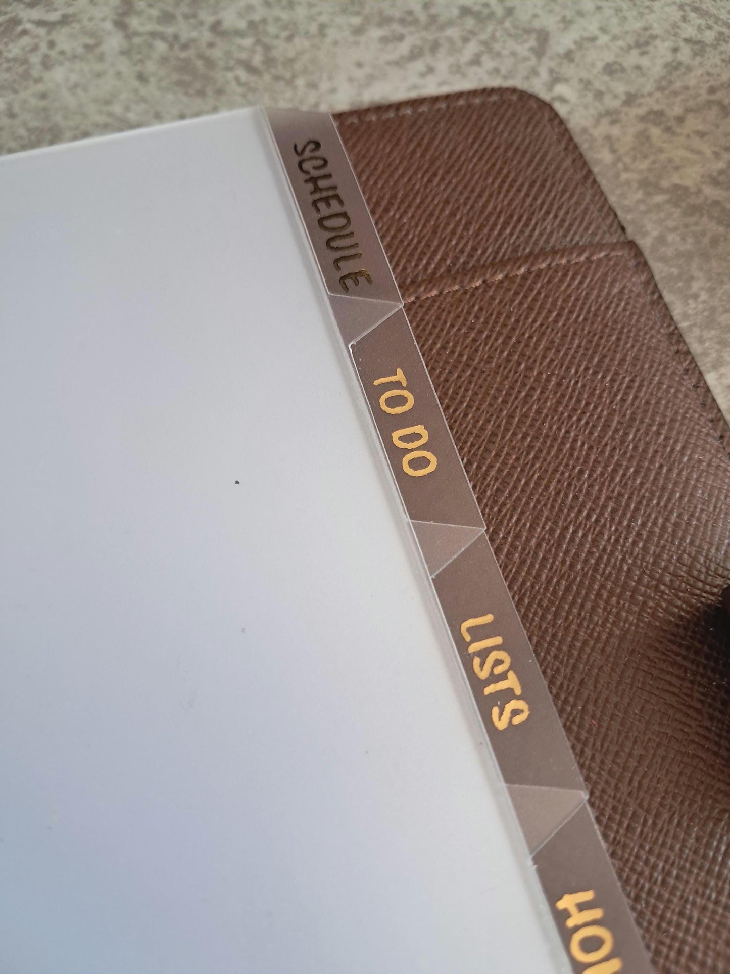 Custom Foiled Side Top Bottom Tab Dividers | BUJO | Planner Insert | Plastic Divider | Personal | A5 | A6 | Pocket | B6 | Journal | Planning