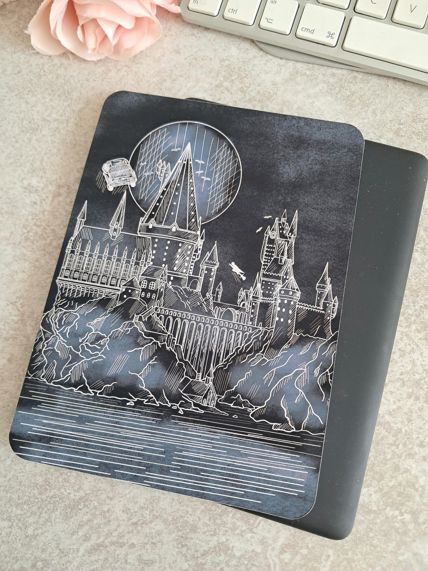 PRINTED Kindle Case Insert | Reader Gifts | Bookish | Sticker | Booktok | fantasy | Romance | Romantasy | Magic school | dark castle witch