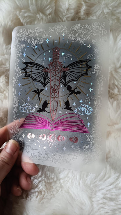 Foiled Kindle Case Insert | Reader Gifts | Bookish | roses | Decor | Kindle Stickers | Booktok | fourth wing | dragons | fantasy | romantasy