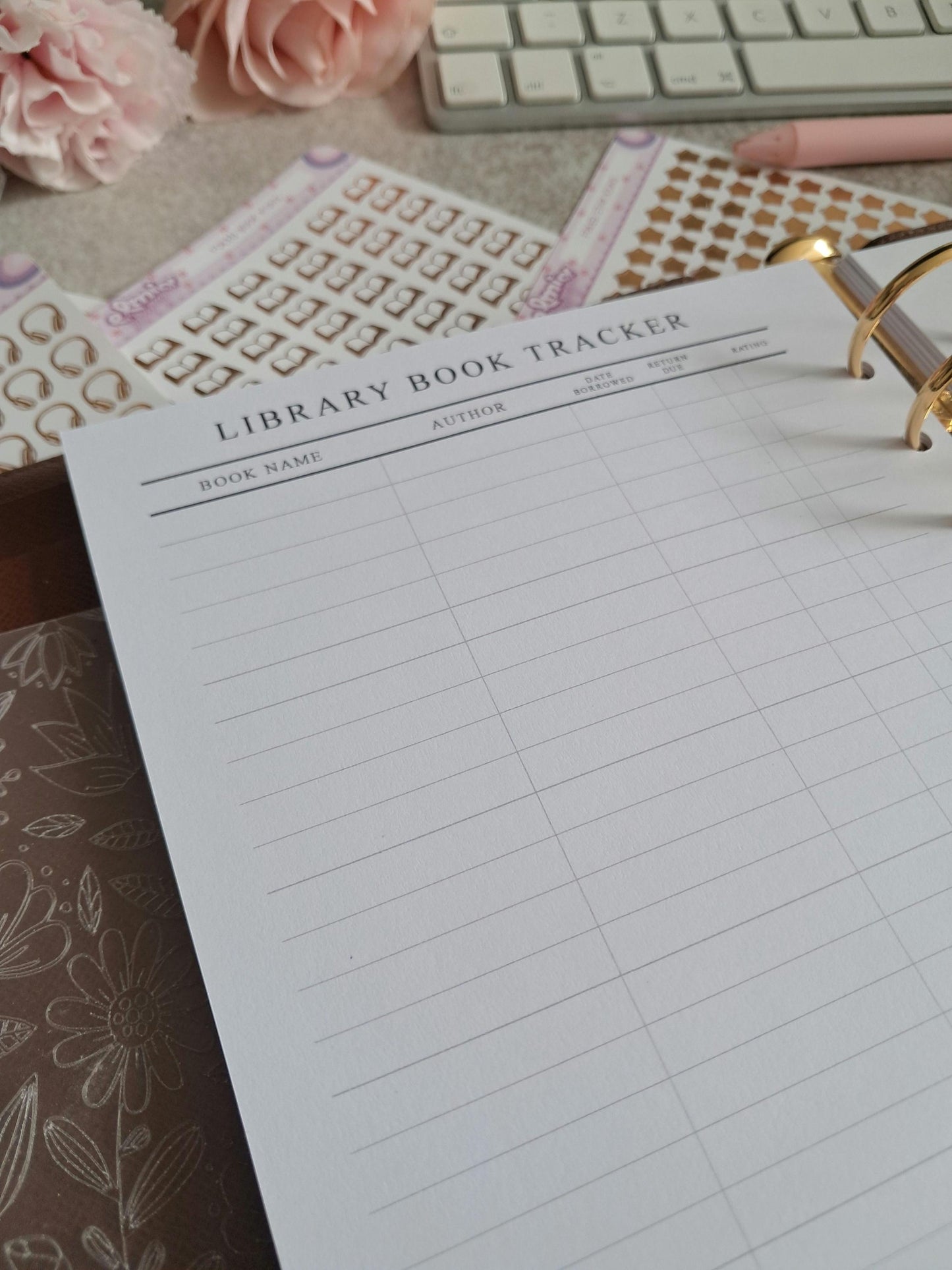 PRINTED A5 Size Reading Journal | Bookish gifts | Book Review | Reading tracker | Planner inserts | Library Book Tracker Log Notes