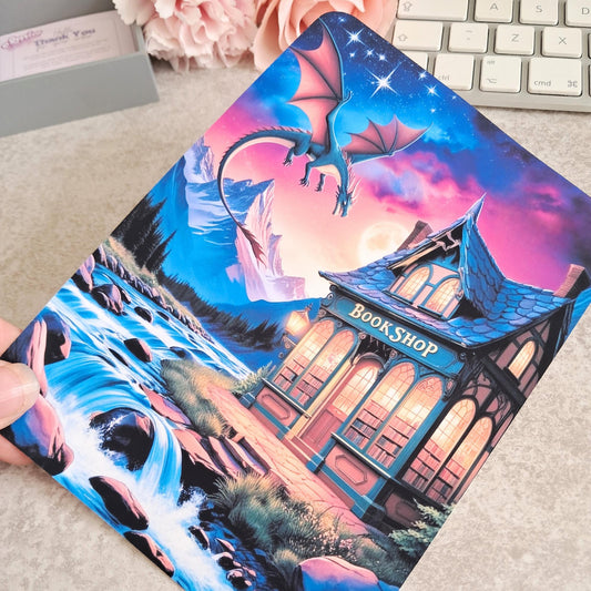 Printed Kindle Case Insert | Reader Gifts | Bookish | Decor | Kindle Sticker | Booktok | Fantasy shop bookstore mountains dragon sky sunset