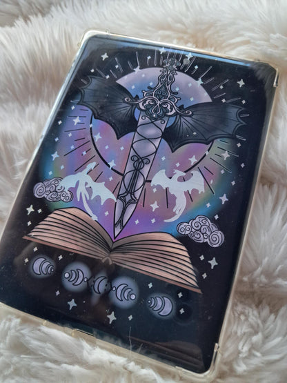 Foiled Kindle Case Insert | Reader Gifts | Bookish | Sticker | Booktok | dragons | fantasy | Romance | Romantasy | Moon | Colourful | Skin