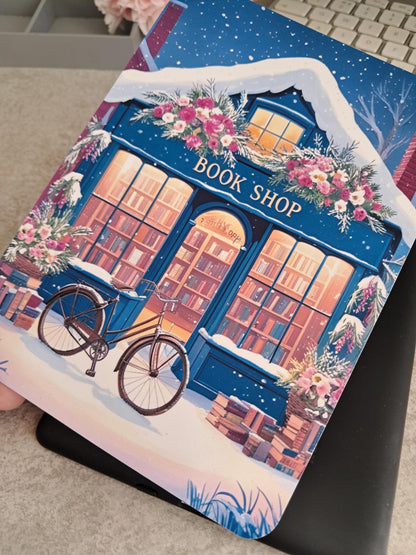 Printed Kindle Clear Case Insert | Reader Gifts | Bookish | Decor | Pretty Stickers | Booktok | Book Shop Artwork Seasonal Winter Snow Blue