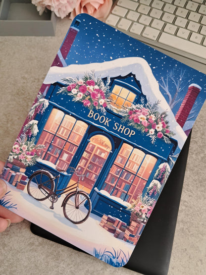 Printed Kindle Clear Case Insert | Reader Gifts | Bookish | Decor | Pretty Stickers | Booktok | Book Shop Artwork Seasonal Winter Snow Blue