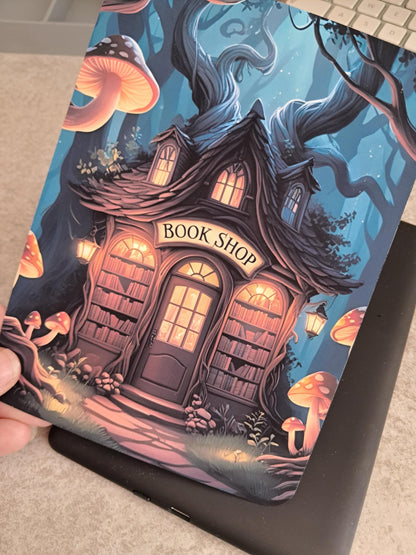 Printed Kindle Case Insert | Reader Bookish | Kindle Stickers | Booktok | fantasy | Enchated Book Shop In the Forest Woods | Romance | fat