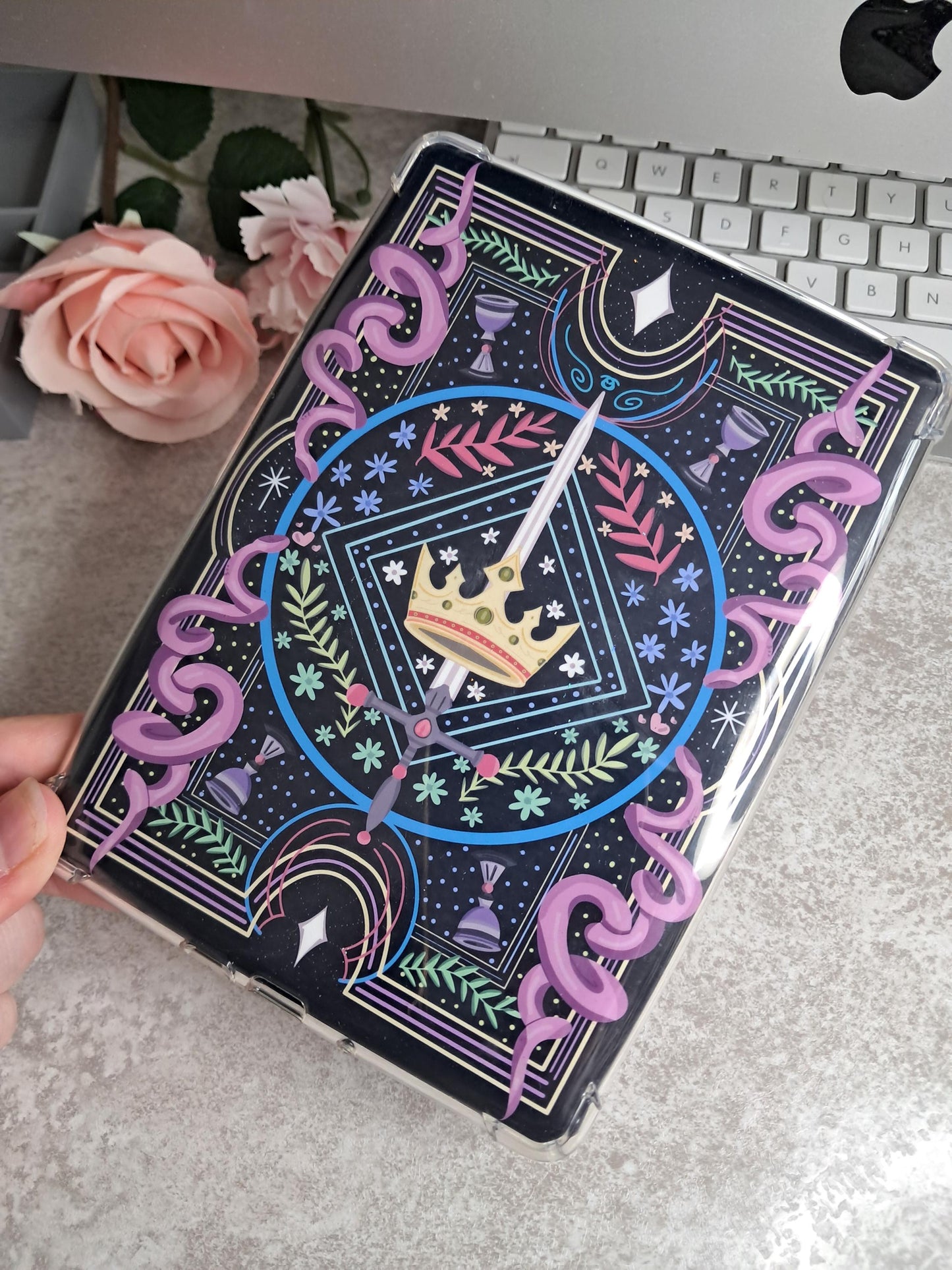 PRINTED Kindle Case Insert | Reader Gifts | Bookish | Sticker | Booktok | crown | fantasy | Romance | Romantasy | swor | Colourful | Skin