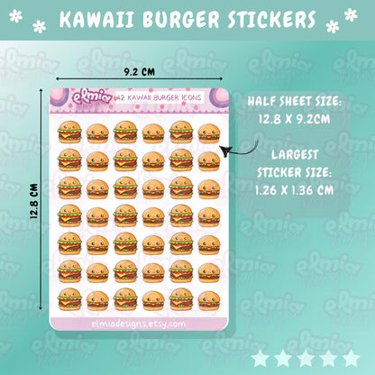 PRINTED Burger Meal Fast Food Planner Stickers Cheat Day Treat Date Night Big Mac Cheeseburger Kawaii Sticker Journal Stickers vinyl sticker