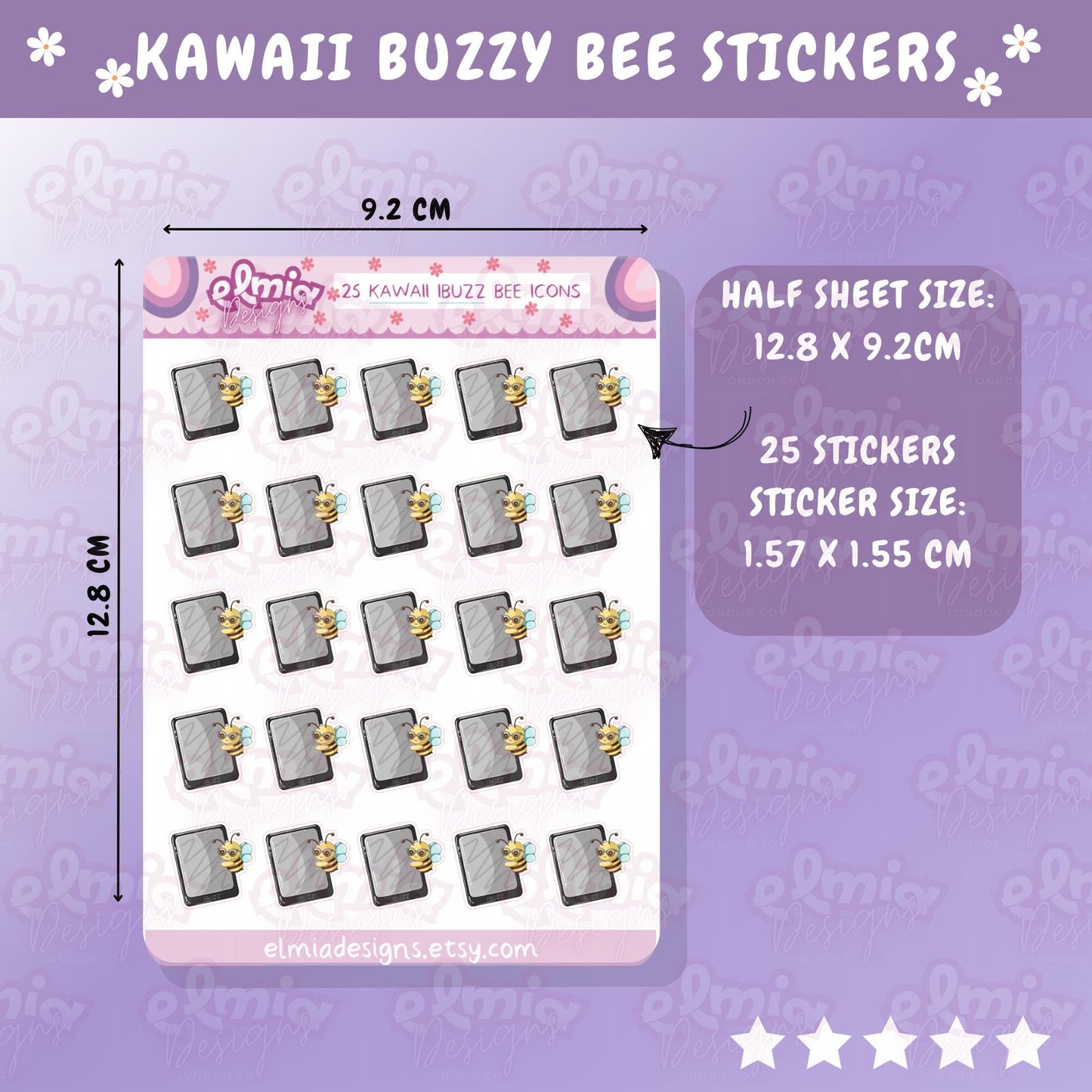 42 Cute Neutral IBuzz Bee Character E-reader Kindle Ipad Reading Journal Planner Sticker Journaling | Calendar Planning Kawaii book tracker