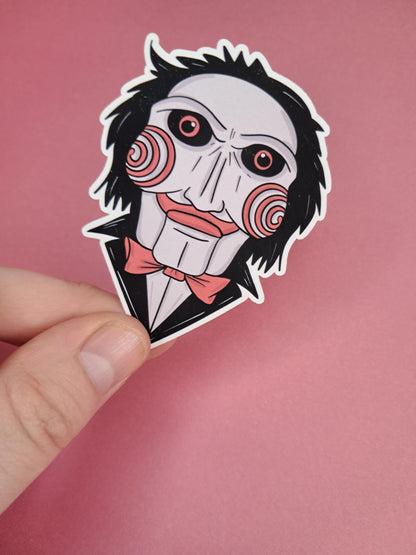 Saw Doll Horror Movie Book Clown Sticker Die cut Decal planner stickers | vinyl sticker | Kindle | Laptop | | Water Bottle | Bookish | Phone