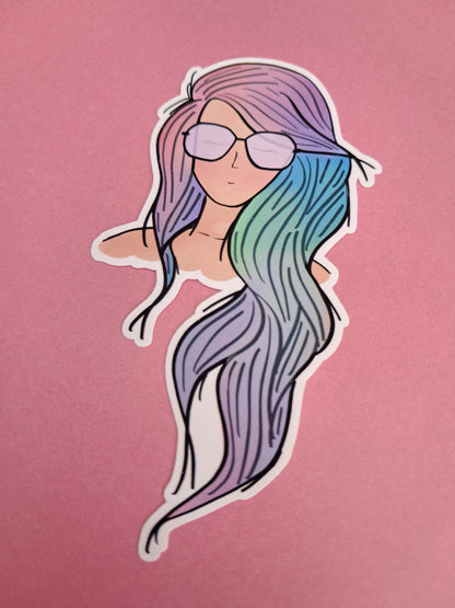 Cute rainbow hot girl summer Reading Sticker Die cut Decal planner vinyl sticker | Kindle | Laptop | Book | Water Bottle | Bookish | Phone