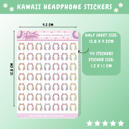 Printed Headphone Gamer Book or reading journal rating stickers | star rating | smut or spice | emotion | planner stickers | vinyl sticker