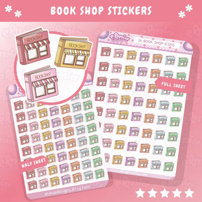 PRINTED Book Shop or Library reading journal rating stickers | planner stickers planning | review | planner stickers | vinyl sticker