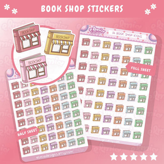 PRINTED Book Shop or Library reading journal rating stickers | planner stickers planning | review | planner stickers | vinyl sticker