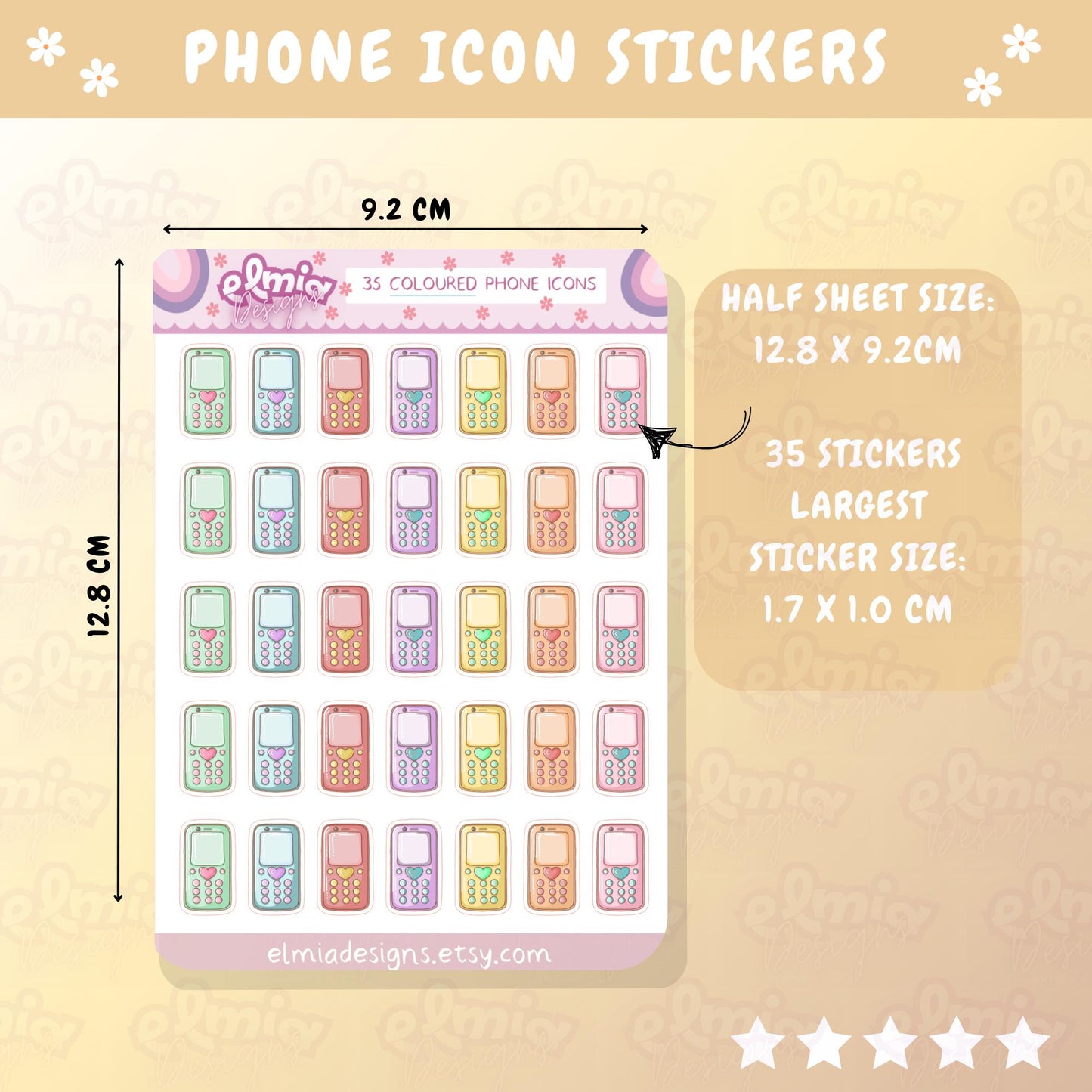 PRINTED Cute Kawaii Phone Icon Planner Stickers | Meeting | To Call | Journal | Task Stickers | Laundry | Chores | Planning | Character