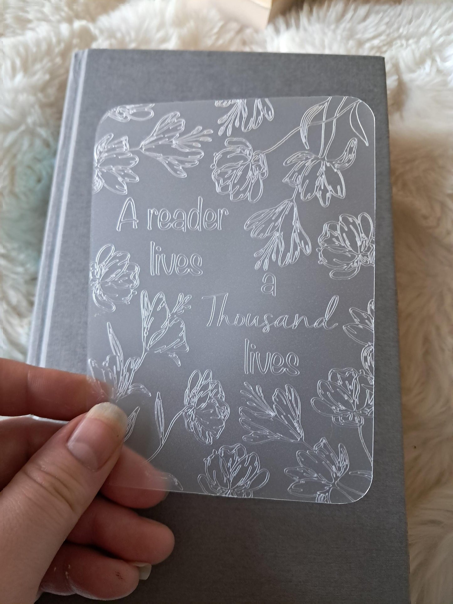 Engraved Plastic Bookmark | Page Marker | Journal | Bookclub | Reading | Bookish booktok reader gift unique A Reader lives a thousand lives
