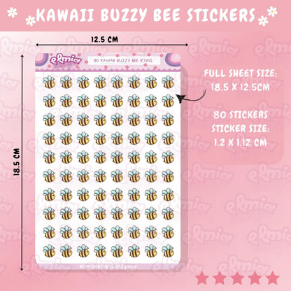 PRINTED Busy Bee | Buzzy Bee | Kawaii Bee | Spring Summer Character Animal Planner Stickers Kawaii Sticker Journal vinyl sticker Bee Keeper