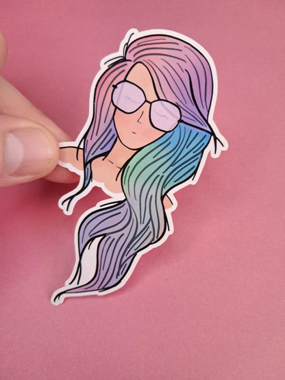 Cute rainbow hot girl summer Reading Sticker Die cut Decal planner vinyl sticker | Kindle | Laptop | Book | Water Bottle | Bookish | Phone