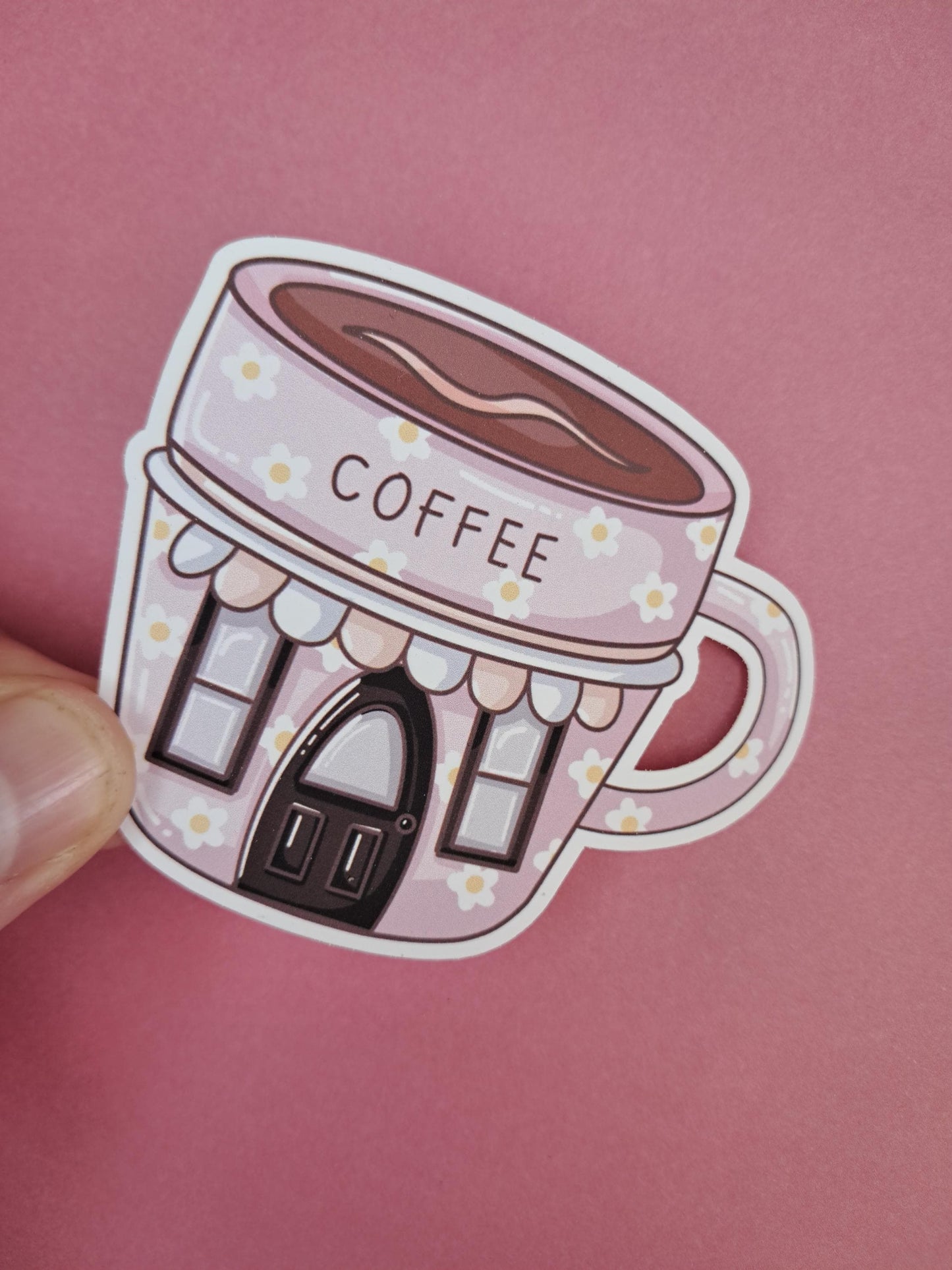 Cute book shop coffee cup reader gift Reading Sticker Die cut Decal planner vinyl sticker | Kindle | Laptop | Book | Water Bottle | Bookish