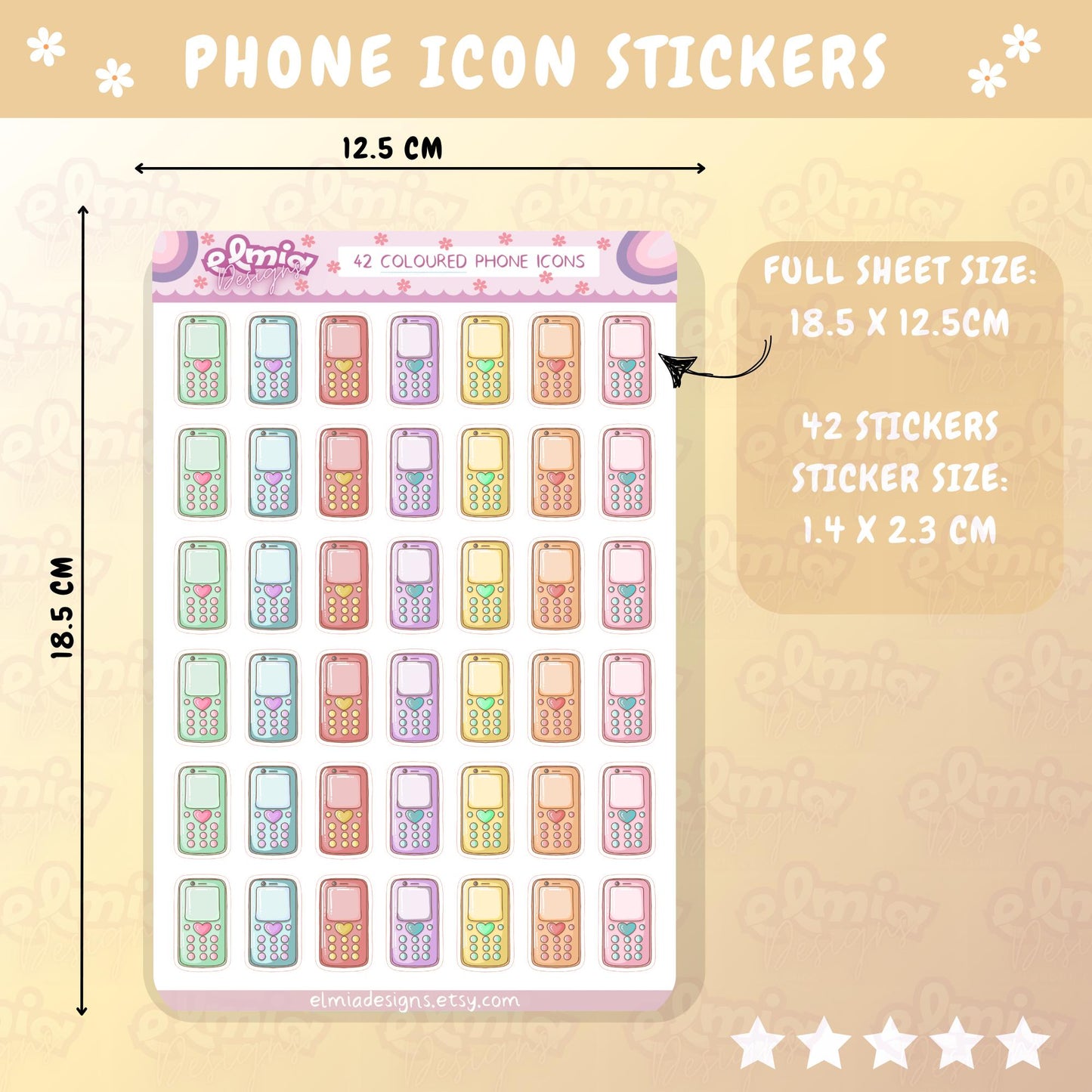 PRINTED Cute Kawaii Phone Icon Planner Stickers | Meeting | To Call | Journal | Task Stickers | Laundry | Chores | Planning | Character