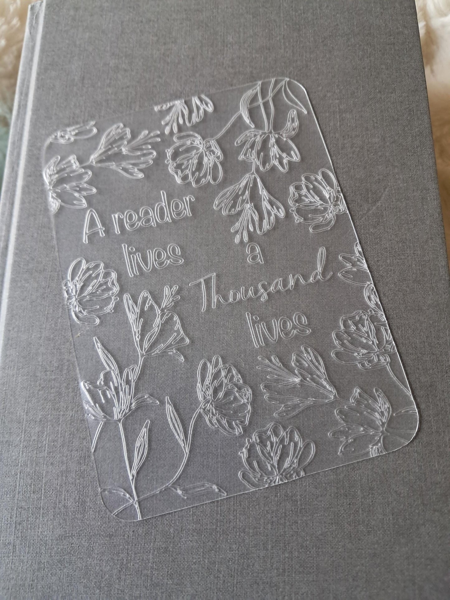 Engraved Plastic Bookmark | Page Marker | Journal | Bookclub | Reading | Bookish booktok reader gift unique A Reader lives a thousand lives