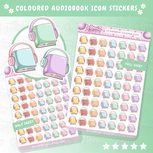 PRINTED Cute Kawaii Beetrix Bee Audiobook Reading Audible | Planner sticker | journal | Reader Gift | Planning | Character Journal Book