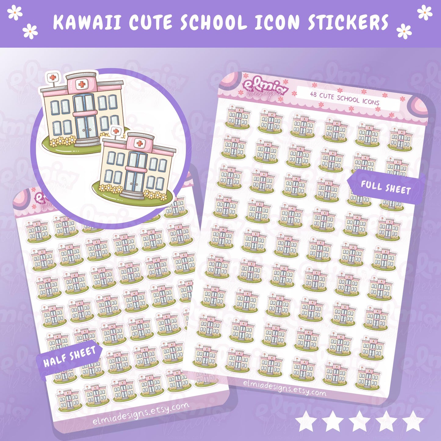 PRINTED Cute Kawaii Hospital Icons | Doctor | Appointment Dates | Tracker Reminder Planner sticker journal | Calendar| Planning Journal BUJO