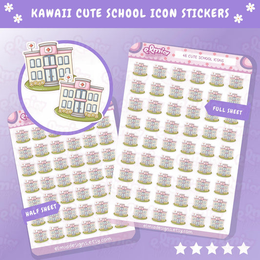 PRINTED Cute Kawaii Hospital Icons | Doctor | Appointment Dates | Tracker Reminder Planner sticker journal | Calendar| Planning Journal BUJO