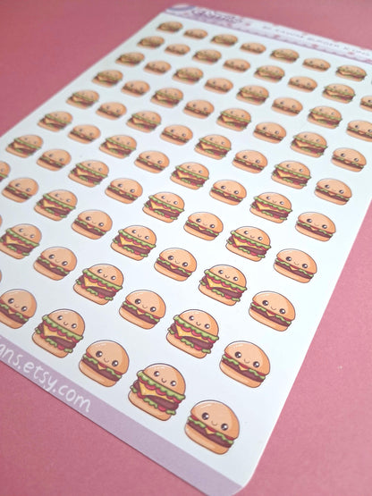 80 Cute Burger Meal Fast Food Planner Stickers Cheat Day Treat Date Night Big Mac Cheeseburger Kawaii Stickers Journal Sticker vinyl sticker