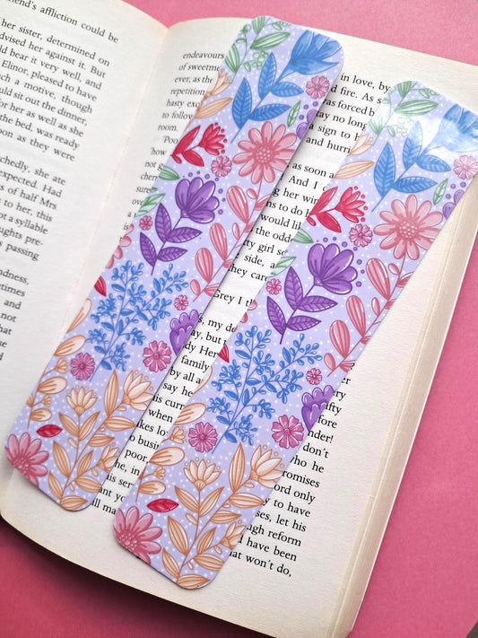 Bookmark | Reader Gifts | Bookish | Sticker | Booktok | Colourful Flowers Floral | Romance Genre Pastel | Page Marker Book Club Bookish Gift